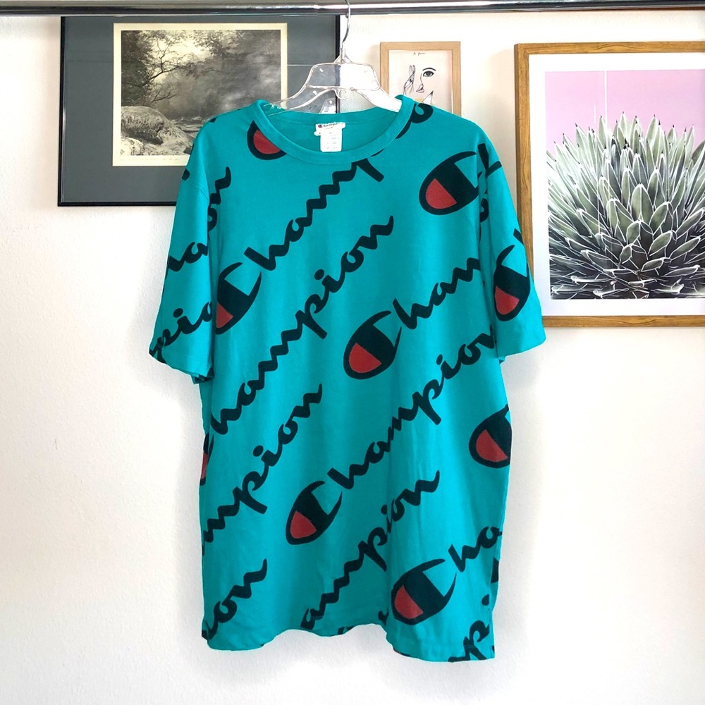 Teal Champion All Over Print T-Shirt